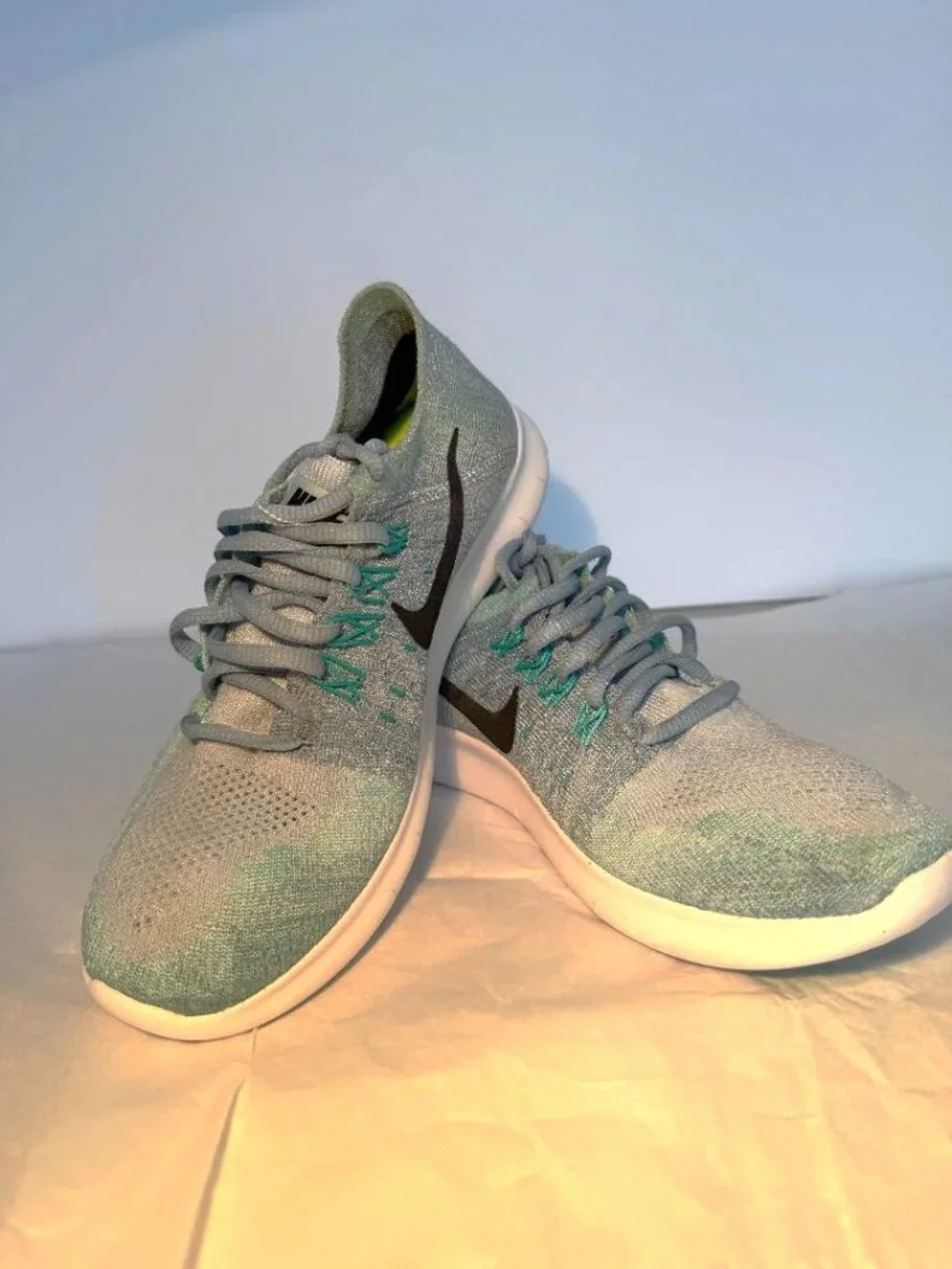 Nike- Flyknit Women’s Running Shoes - Cyan Blue-Sz 6